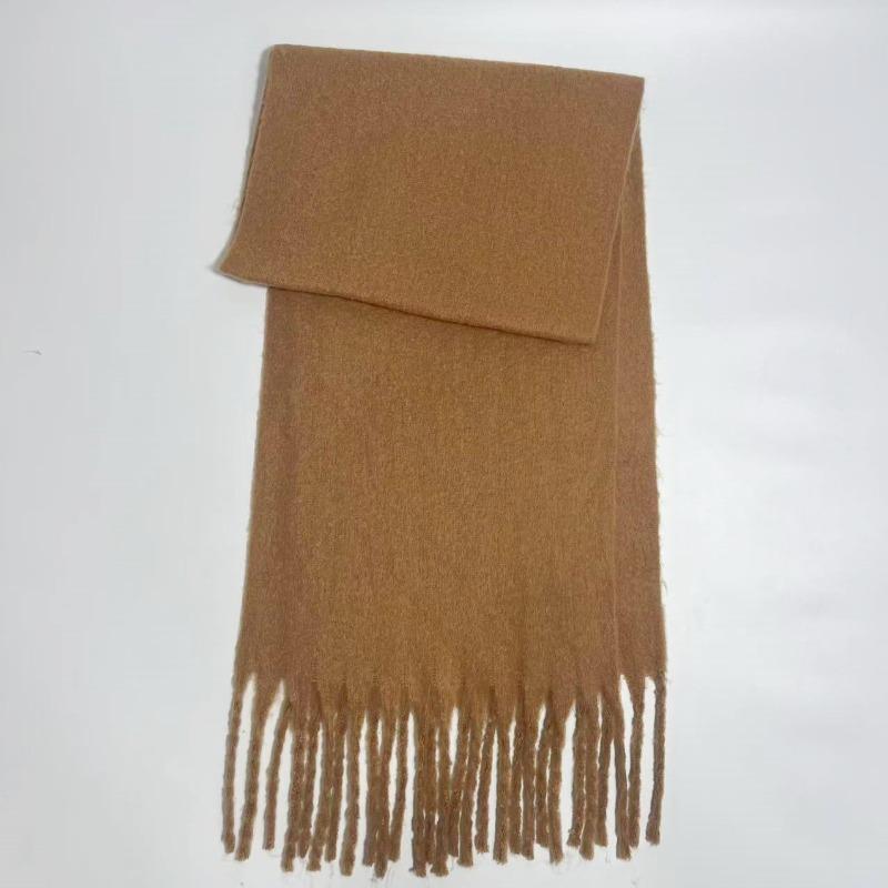 Versatile Mohair Solid Color Scarf Women's Winter Thickening Simple Warmth Enlarged Shawl Scarf