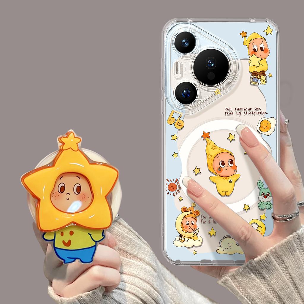 Applicable To Huawei Pura90promax Mobile Phone Case P80 Cloud Doll 70ultra Magnetic Suction 90 with Bracket 80 Sets