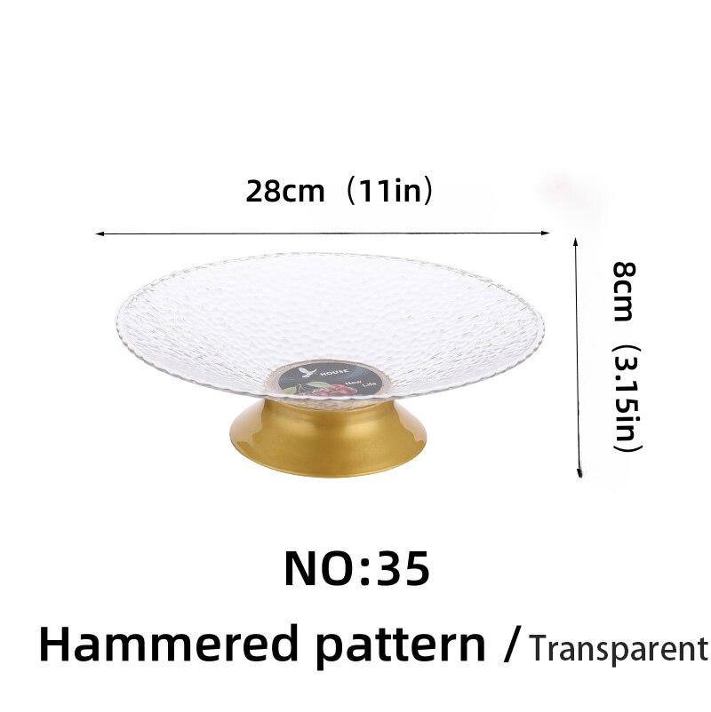 PET Fruit Plate With Base Hammered Pattern Tall Bar Living Room Fruit Plate Transparent Creative Fruit Plate Food Grade Snack