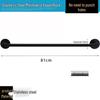 Punch-Free Black Stainless Steel Single Towel Rack