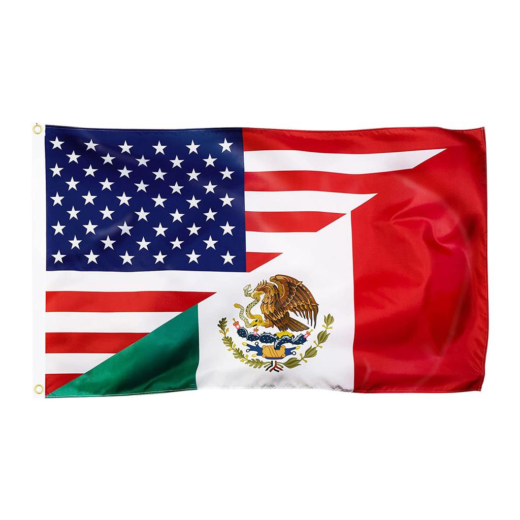 3x5 Feet America Mexico Friendship Flag - Color And Fade Proof - Canvas Header And Double Stitched - Friendship Forever US MX Flag With Brass Grommets