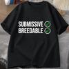 Camiseta con estampado "Sumisa y Reproductible" de manga corta y cuello redondo, informal, para uso diario, para mujer, adecuada para todas las estaciones