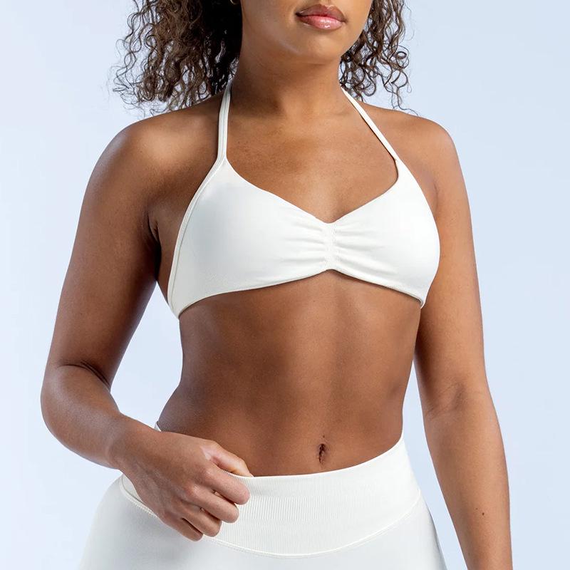 Reggiseno Sportivo Senza Ferretto in Nylon Opaco Altamente Elastico ad Asciugatura Rapida per Corsa, Fitness e Yoga