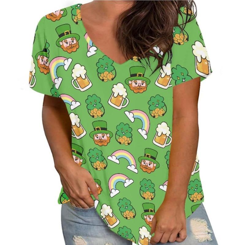 

Летний топ с V-образным вырезом, с 3D-принтом в виде бабочек и цветочного узора, модная повседневная женская футболка с коротким рукавом 5XL