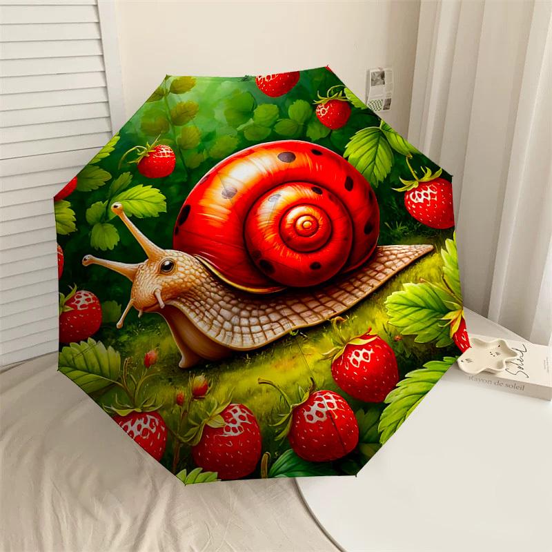 

1PC Snail Strawberry Umbrella-8-Rib Reinforced, Automatic Open, Lightweight & Durable, Cute Fashion Accessory for Outdoor-P32