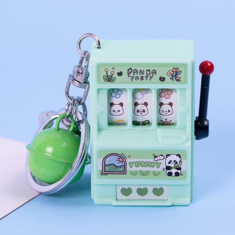 Retro Joystick Fruit Machine Keychain: Playable Spin Wheel Pendant Toy