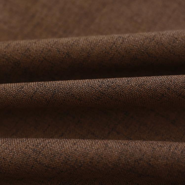 American Simple Solid Color Splicing Full Shading Nano-Coated Linen Curtains, Living Room Bedroom Finished Product Customization