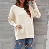 Women's Fashion Casual Temperament Loose Round Neck Pullover Long Sleeve Knit Sweater