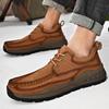 First Layer Cowhide Spring Men's Shoes Leather Soft Bottom Outdoor Leisure Leather Shoes Men's Antiskid Shoe Work Shoes