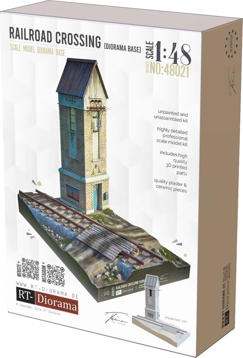 

RT Diorama Diorama Base Series Railroad Crossing Diorama Base RTD48021 1/48 (Scenery)