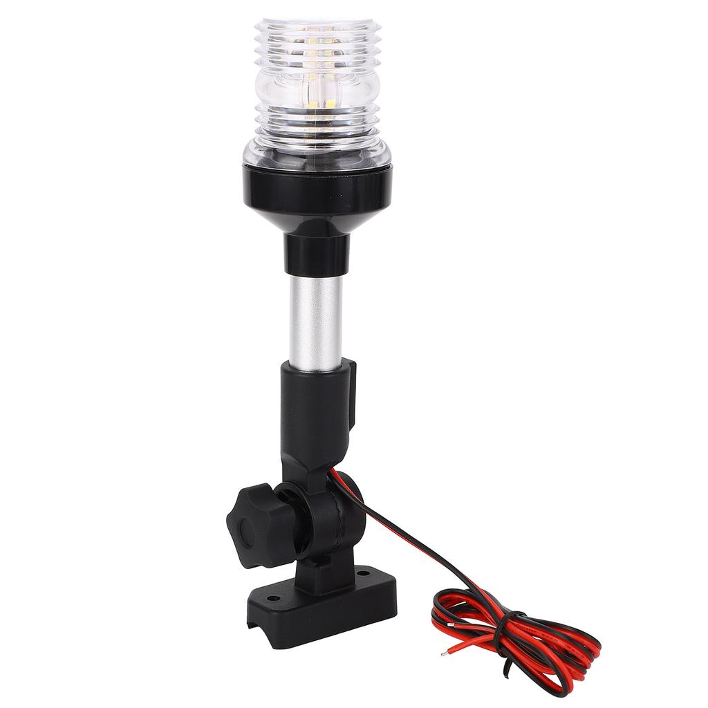 Anchor Light IP67 Waterproof White Light LED 3NM Visibility All Round Fold Down Boat Stern Light for Pontoons Flat