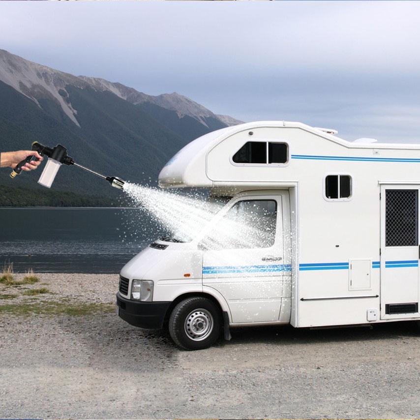 T2 Black Long Spear High-Pressure Foam Sprayer and Water Gun for Garden, Car Wash, and Floor Cleaning.