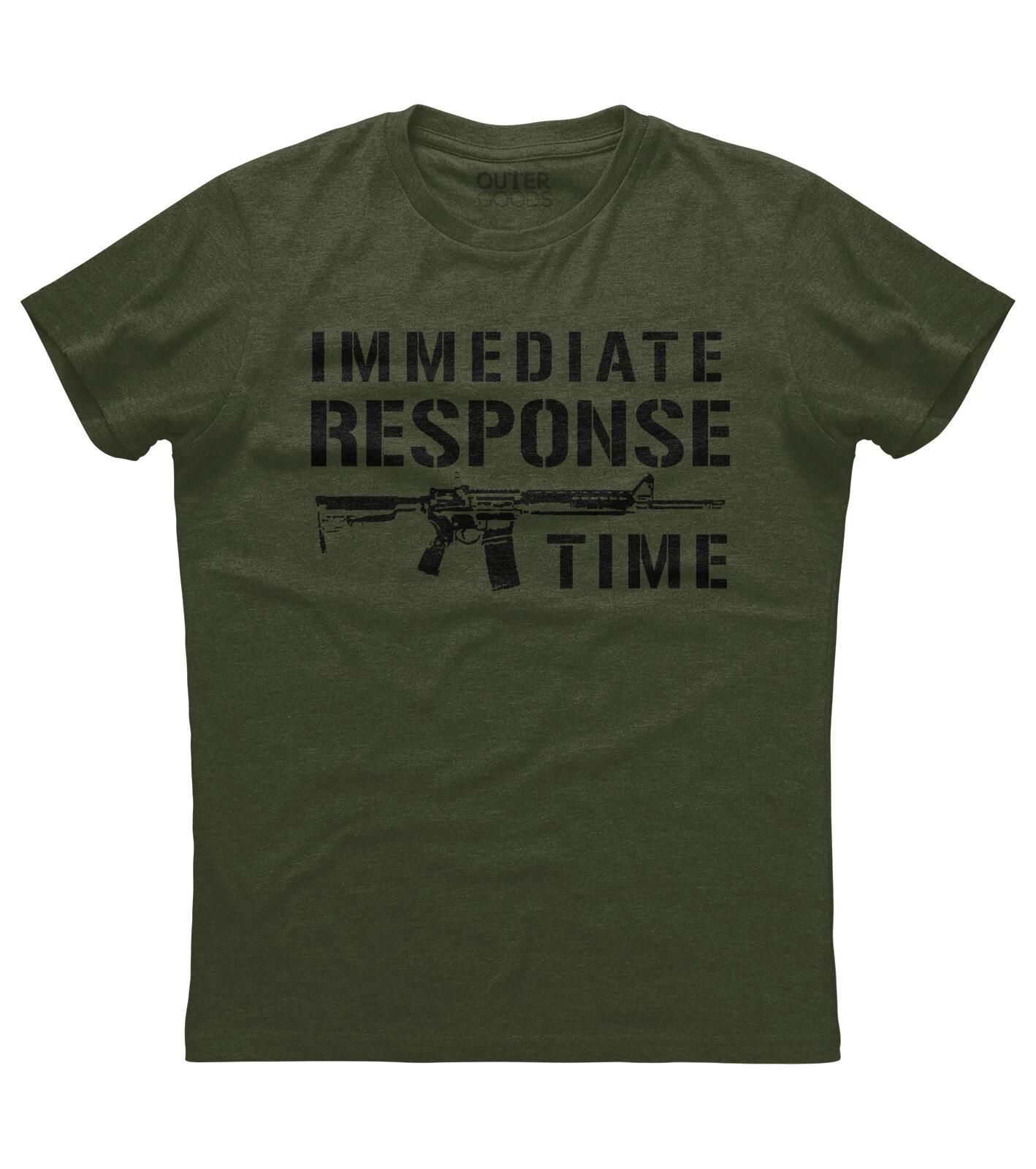 American Military Gun Lover Tee Immediate Response Time AR15 Rifle T-shirt 2XL