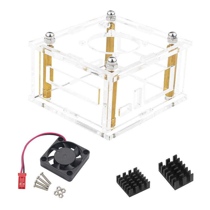 Orange Pi Zero 3 Acrylic Case with Fan & Heatsink - Protective Enclosure