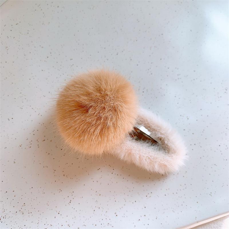 Cute Furry Hair Clip For Kids Fluffy Ball Barrette Girls Plush Hairclip Baby Pompoms Hair Tie Elastic Hair Rope Headdress