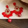 Silver Needle Diamond Pearl Water Drop Tassel Earrings Retro Premium Earrings Ethnic Style Niche Fashion Versatile Earrings