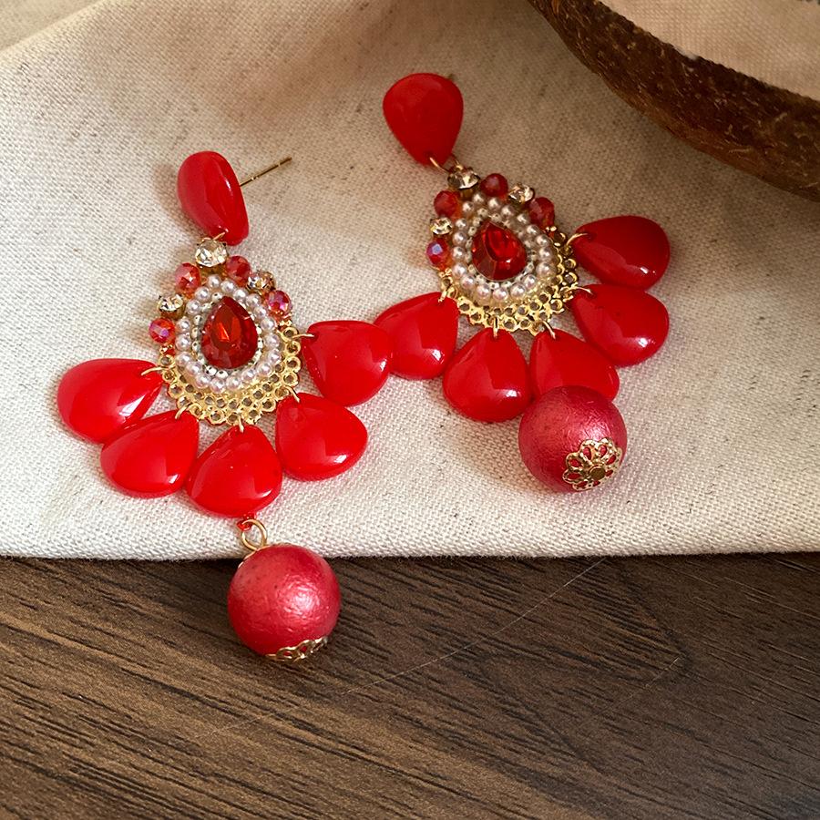 

Silver Needle Diamond Pearl Water Drop Tassel Earrings Retro Premium Earrings Ethnic Style Niche Fashion Versatile Earrings