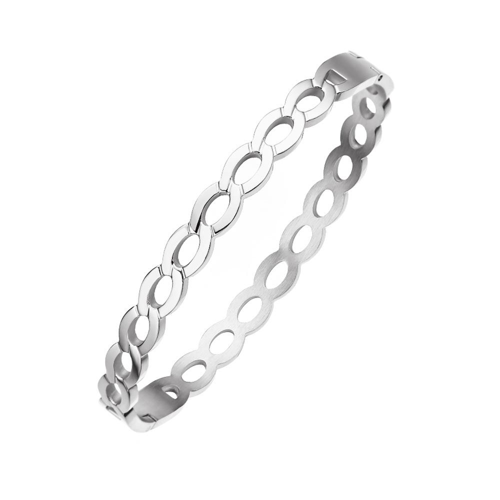 

Геометрическая полая пряжка ювелирные изделия, модный браслет-цепочка, модный простой круглый браслет из 8 символов