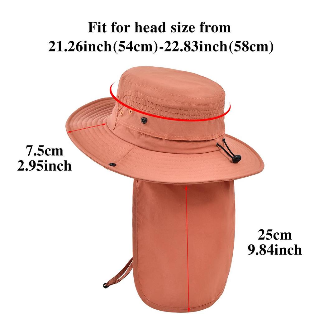 Cappello Parasole Pieghevole con Copricollo, Cappello a Secchiello Leggero per Uomo e Donna, Perfetto per Escursioni e Spiaggia