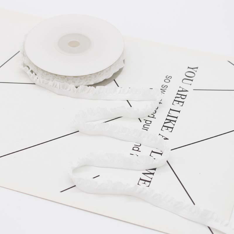 5 Yards Multi-Color Pleated Stretch Lace Embroidery Fabric Trim DlY Headdress Clothing Home Decoration Accessory 1CM Wide