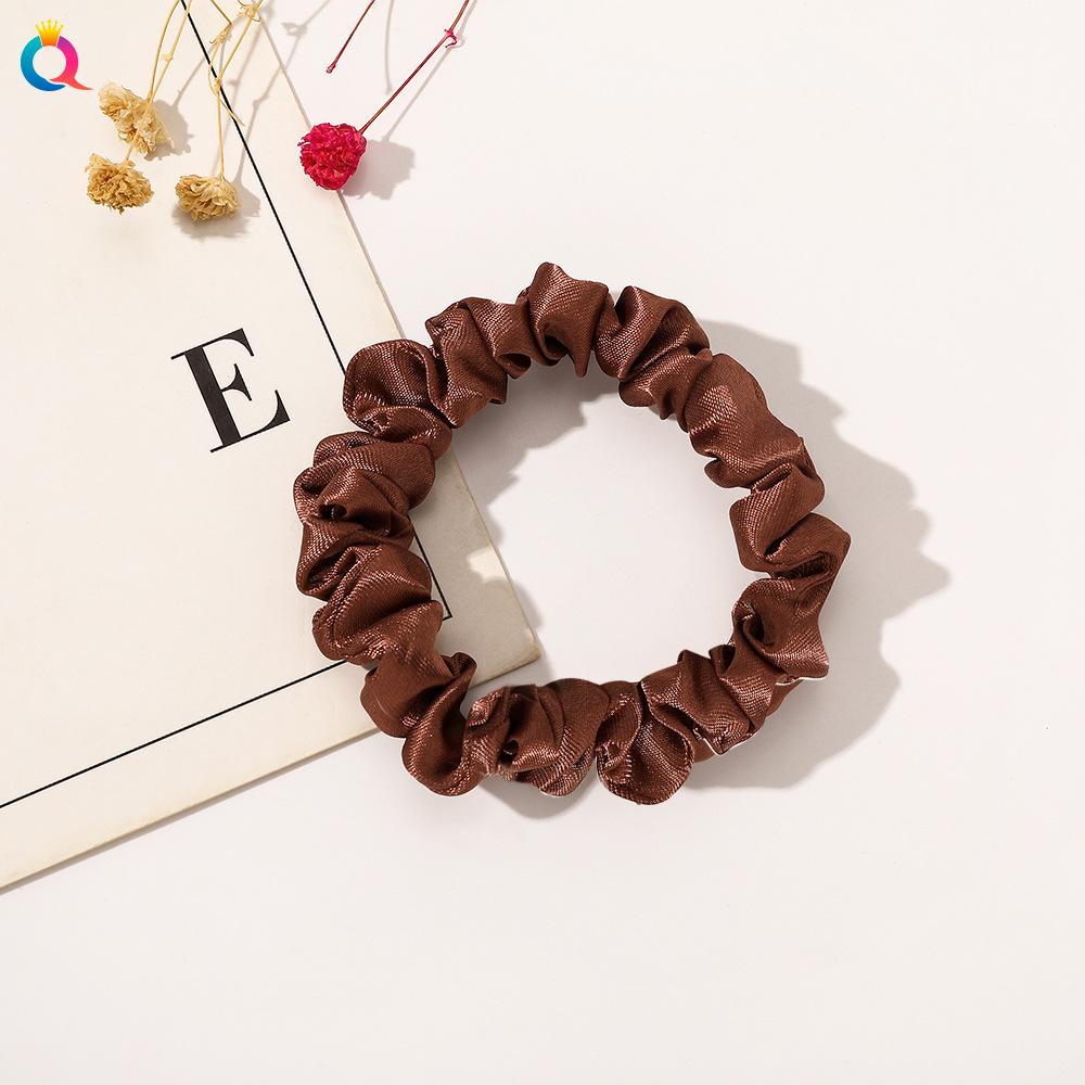 Satin Großes Scrunchie Einfarbig Kordelfarbe Dinza Pferdeschwanz Kugel Haargummi