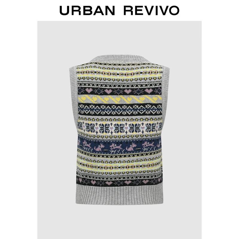 UR Damstickad Väst med Fair Isle-mönster i Jacquard