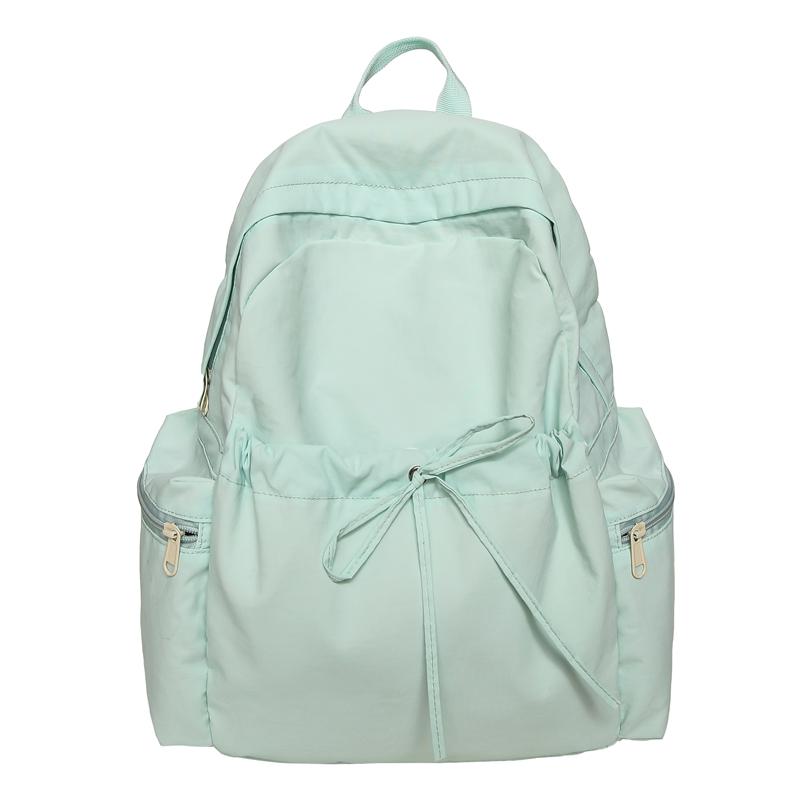 

Lightweight Solid Color Backpack Travel Backpack Large Capacity Student Schoolbag зелений