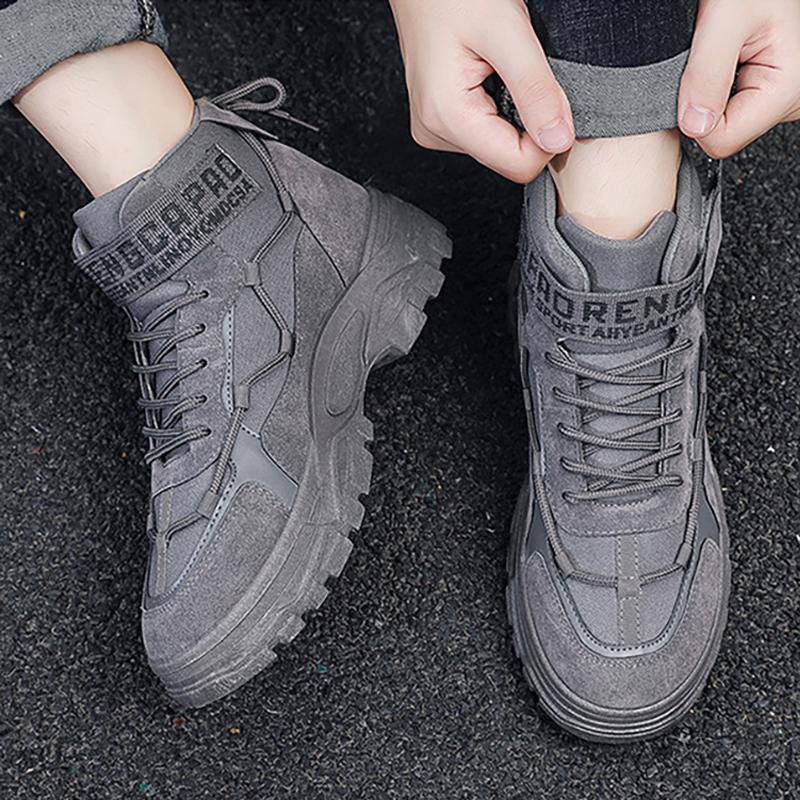 Men Combat Boots Men Thick Sole Ankle Boots Outdoor Hiking Shoes Light Non-slip Men Desert Working Footwear