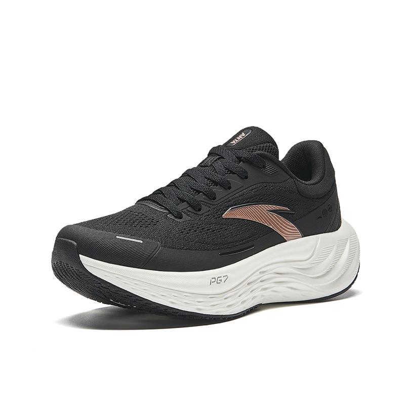 Anta Comfortable Breathable Shock Absorbing Durable Low Top Casual Running Shoes Women Sneakers Black White Brown 122435546-4