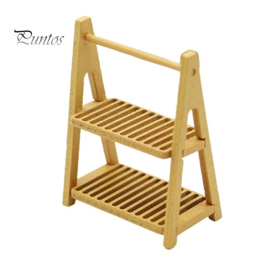 

Стеллаж для хранения кукольного домика, двухслойная миниатюрная полка для хлеба, изысканная стойка для организации кукольного домика, аксессуары для кукольного домика хаки