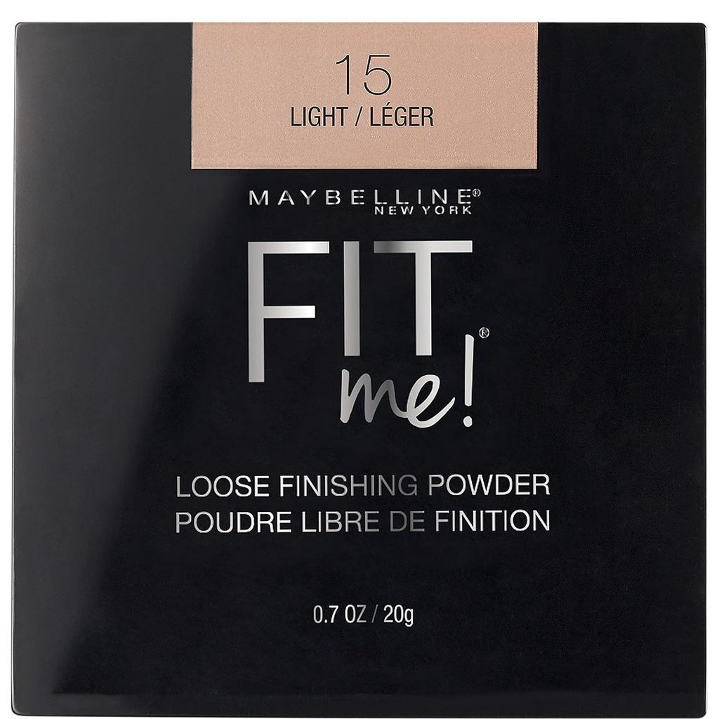 Maybelline New York Fit Me Loose Finishing Powder 20g 15 Light Lightweight Mineral Makeup Setting Powder For Shine Control Smooth Skin