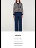 2023 Autumn/Winter Women's Striped Knitted Cardigan with Lotus Leaf Collar - Elegant Small Fragrance Style Wool Sweater