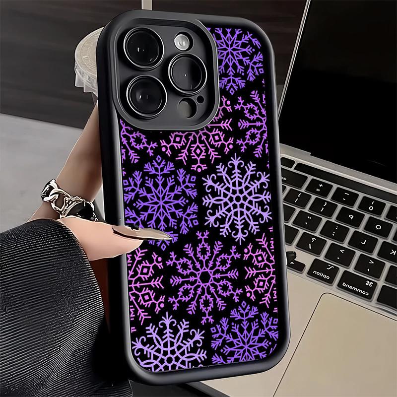 Phone Case for iPhone 17 Air 16E 15 16 Pro Max Snow Snowflake Winter Cold Cover 14 Plus 13 12 Mini Soft Shell Silicone Fundas