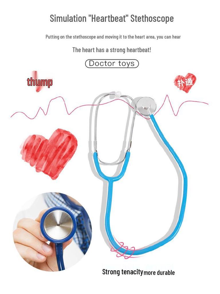 Kids' Wooden Doctor & Nurse Role Play Toy Set with Stethoscope