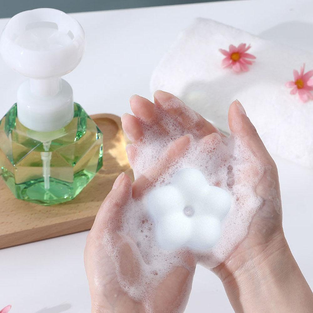 Shower Gel Foam Pump Bottle Flower-shaped Refillable Bottles Liquid Soap Dispenser Empty Bottle