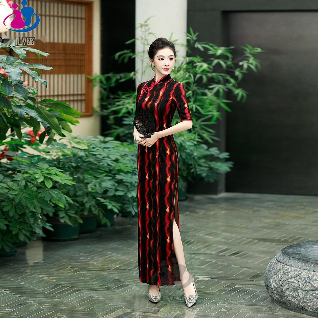2025 Retro Plaid Chinese Cheongsam: Stylish Slimming Design for Daily Wear & Performances