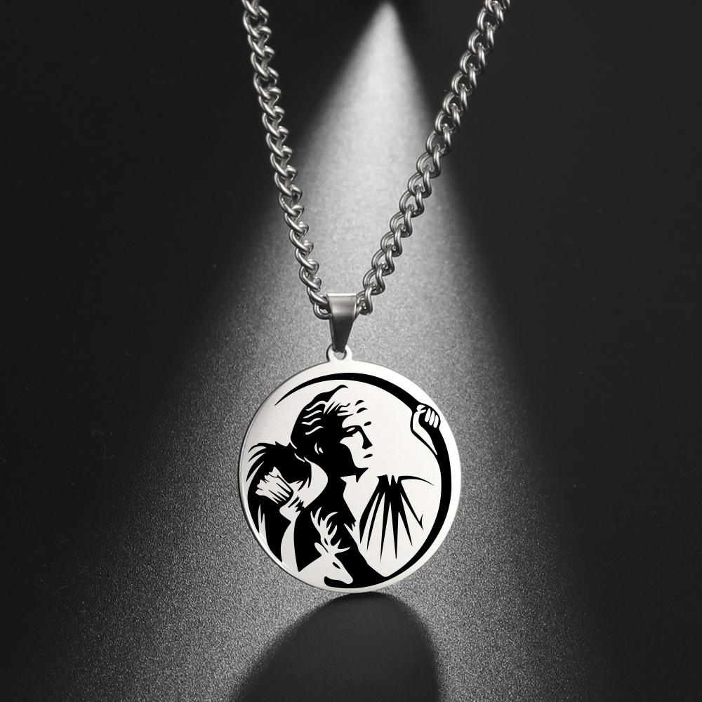 Lemegeton Greek mythical amulet pendant necklace stainless steel retro necklace jewelry necklace couple romantic gift