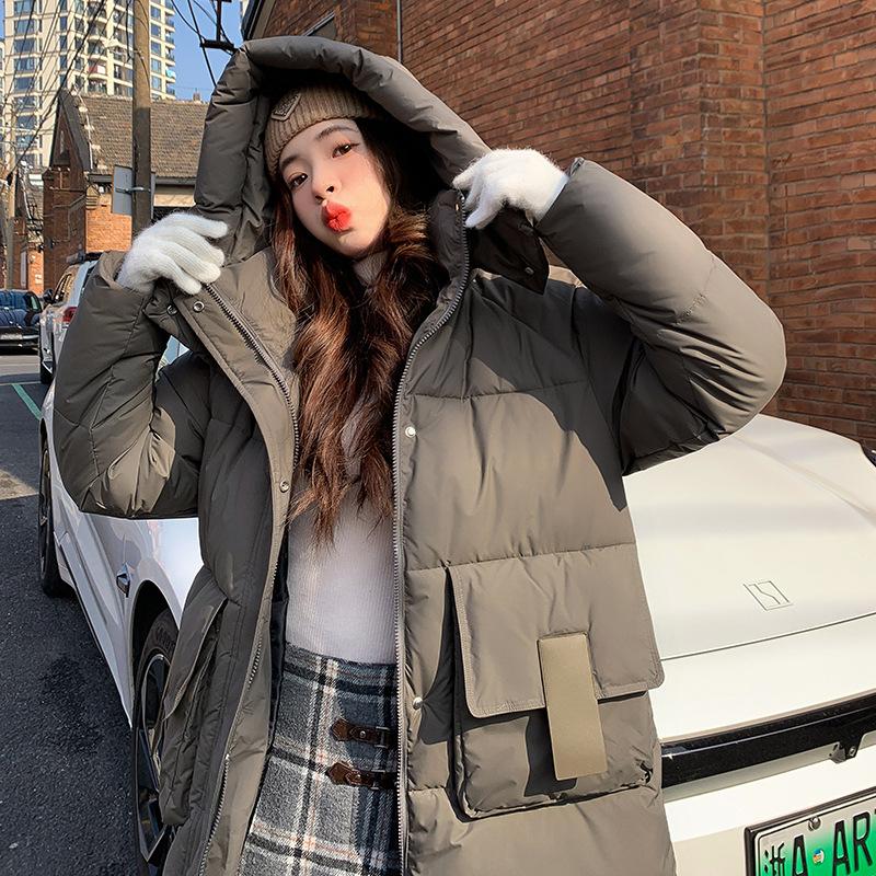 Down cotton clothes anti-winter women's new medium and long fashionable loose thickened warm jacket
