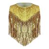 Costume da Bambina Anni '70 Disco Paillettes Lucide Girocollo Top Metallizzato Senza Maniche