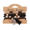 European American Fashion Bohemian Layered Beaded Bracelets Elastic Ethnic Bracelets for Women Female Bangle Bracelet