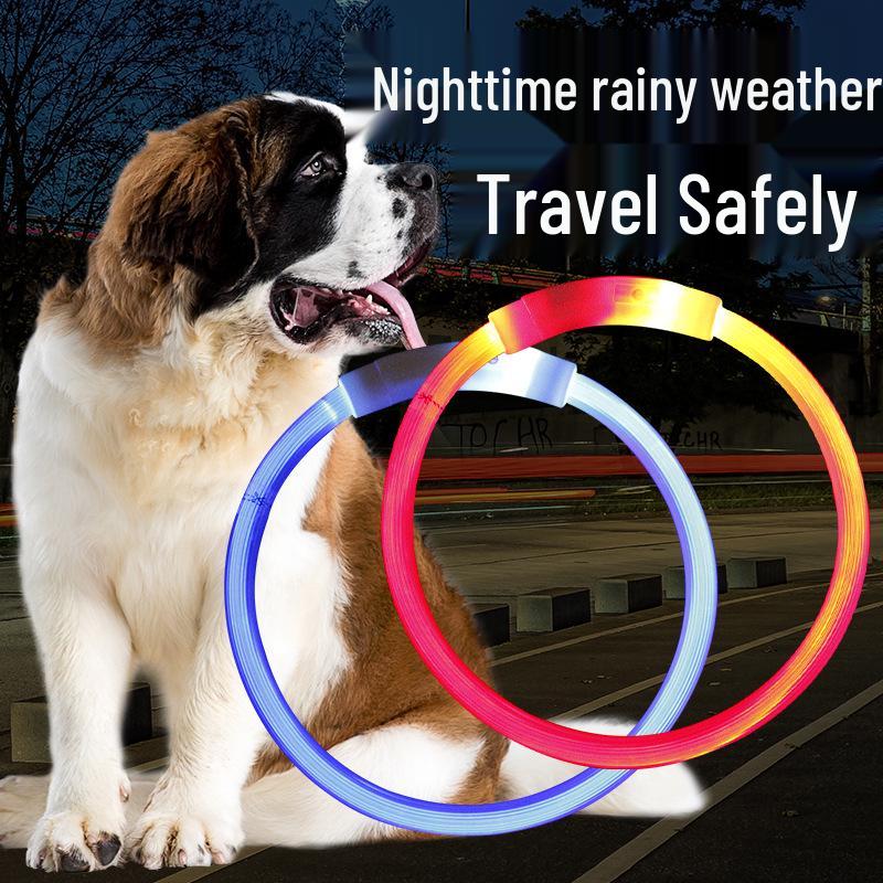 USB Rechargeable Light-Up Dog Collar - Luminous, Suitable for All Breeds