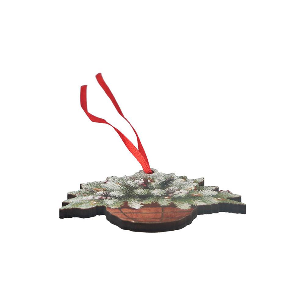 Cesta de Flores Colgante Adorno Colgante Colgante de Piña de Madera Navidad Año Nuevo
