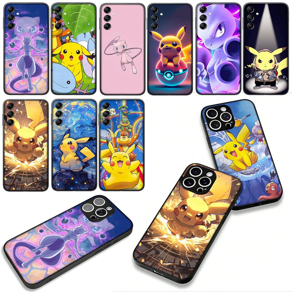 Mew Two Mewtwo P-Pokemons P-Pikachus for Motorola Moto Edge 70 60 Fusion 40 NEO Pro G56 G96 G71 G73 G52 G41 G42 G50 G51 Case