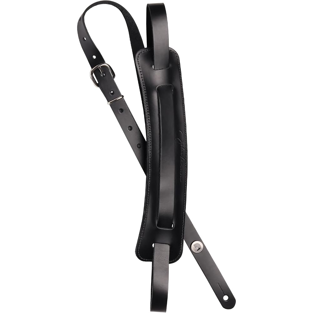 D Addario John Lennon Collection Leather Strap Guitar Strap, Black, 19JL00 [Domestic Genuine Product]