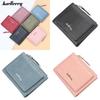 Pu Leather Short Zipper Wallet With Snap Closure For Daily Use