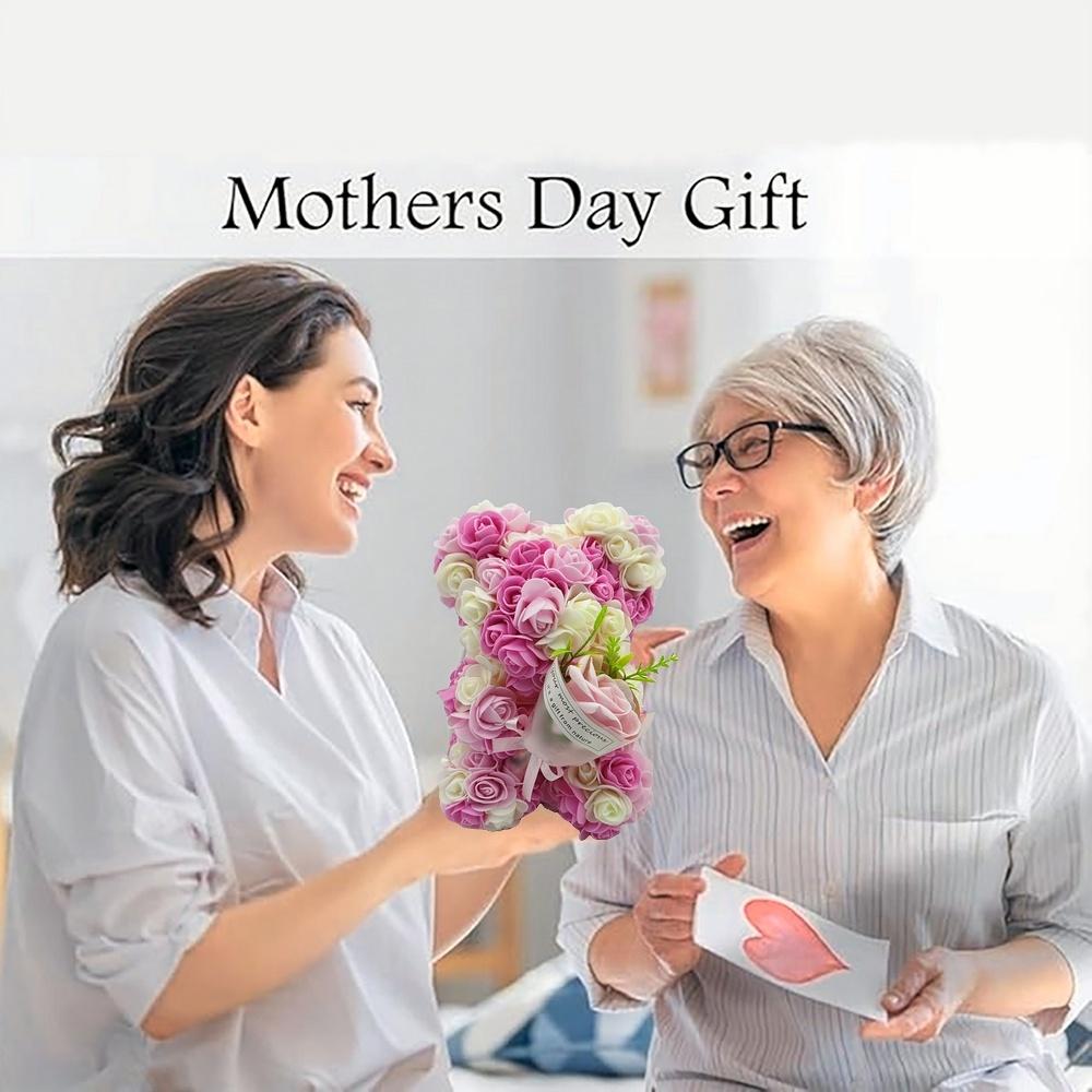 1 Piece Artificial Rose Bear with Hand Corsage, Artificial Rose Bear Birthday Gift, Valentine's Day, Wedding Mother's Day