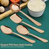 4 Pieces Stainless Steel Rose Gold Serving Spoons Set for Dining Table/Kitchen, 1.8 Mm Heavy Gauge