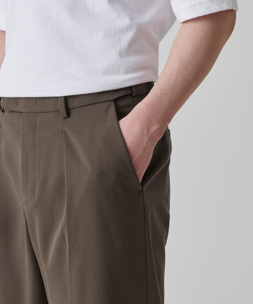 MUSINSA STANDARD Reverse One-Pleat Wide Hidden Banding Slacks [Brown]