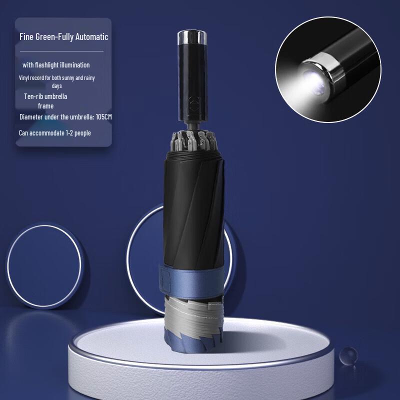 Xuqing Fully Automatic Folding Umbrella with Reflective Strip and LED Light