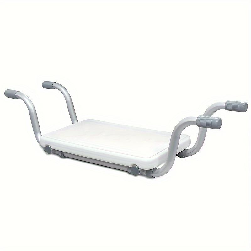 

Aluminum Bathtub Transfer Bench, Adjustable Width Bath Stool with Anti-Slip HDPE Seat, Multipurpose Bathroom Storage Rack белый